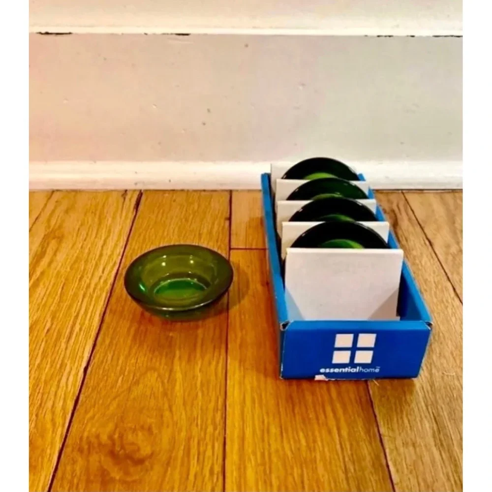 Green Glass Tea Light Candle‎ Holders